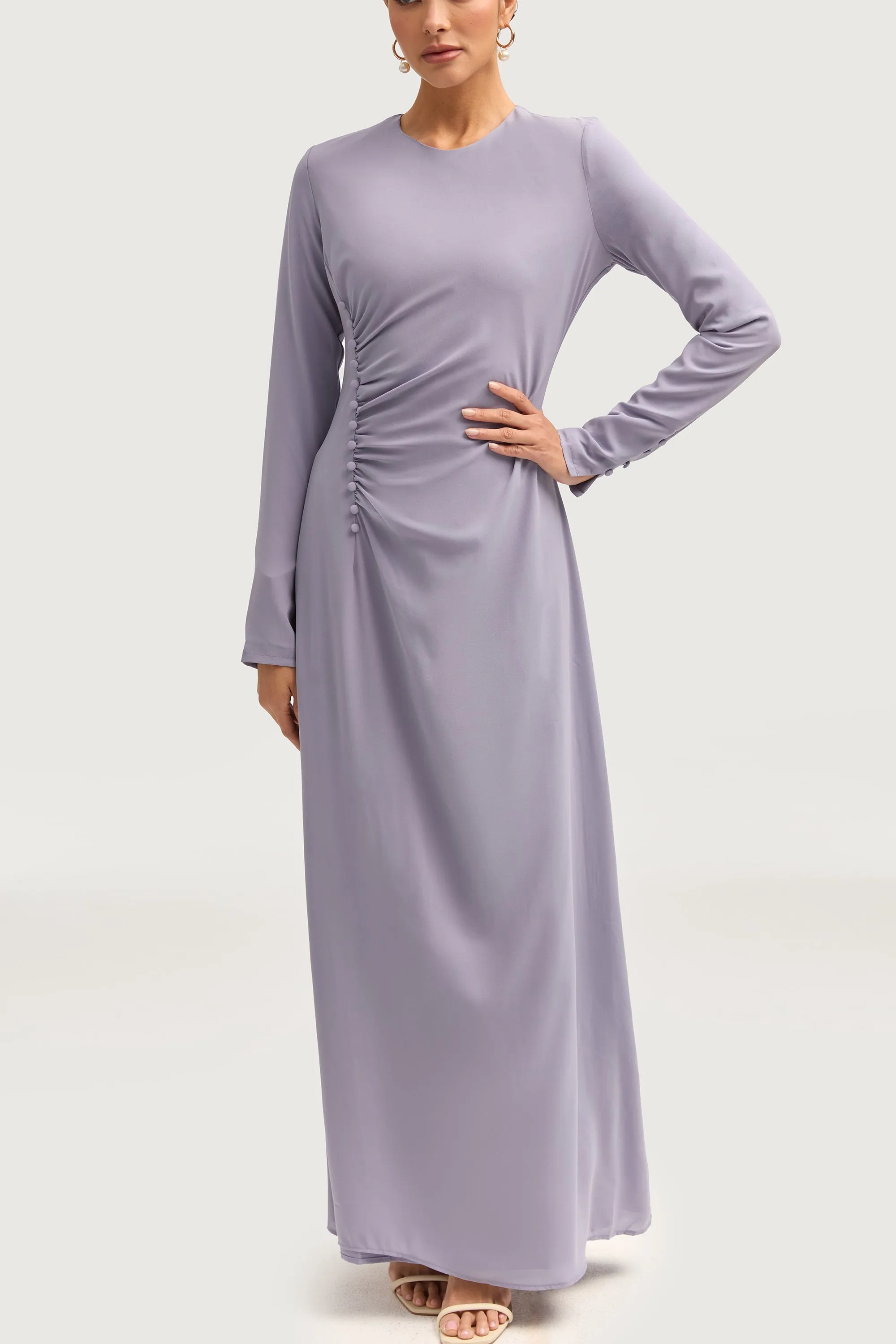 Julia Rouched Maxi Dress - Winter Blue