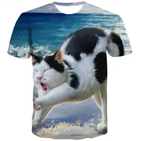 kitten tshirt cat clothes art costume pet Casual men