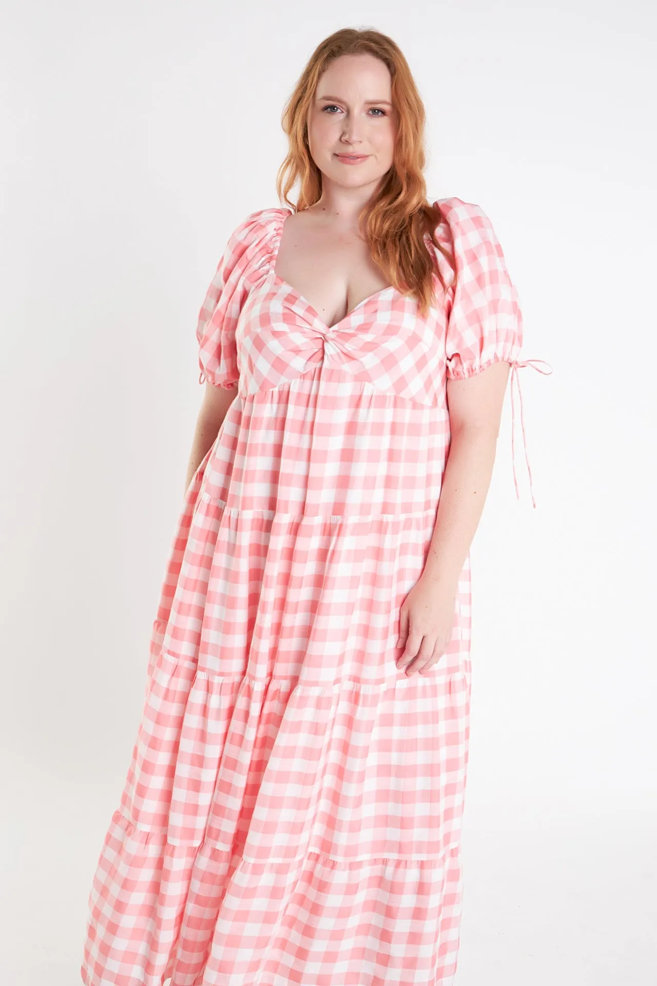 Knotted Gingham Dress