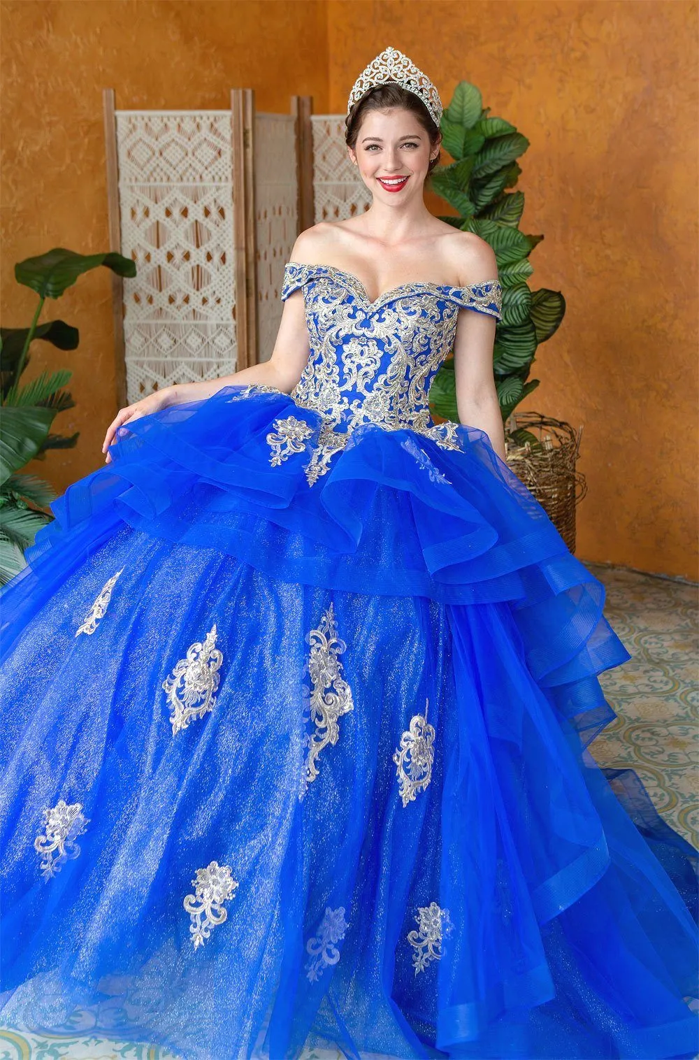 Layered Off Shoulder Quinceanera Dress by Calla KY018383