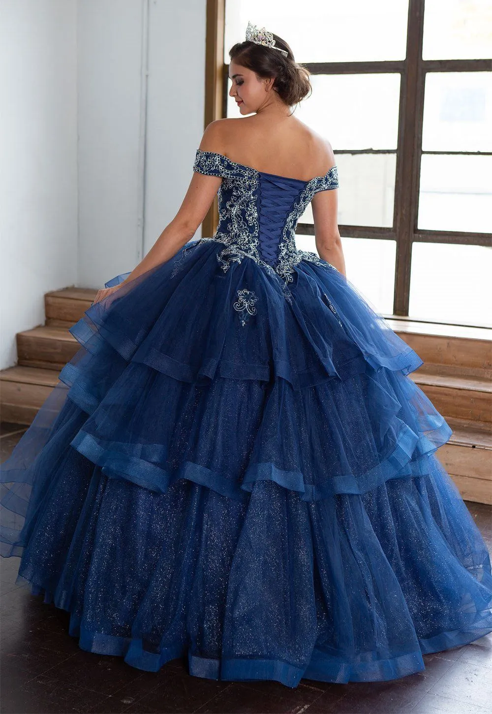 Layered Off Shoulder Quinceanera Dress by Calla KY018383