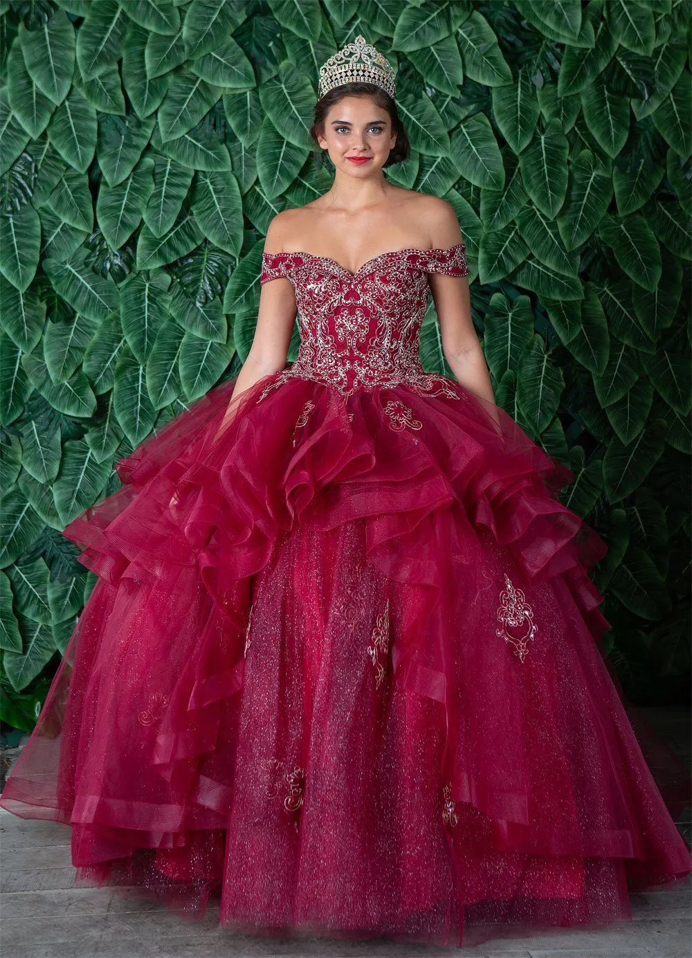 Layered Off Shoulder Quinceanera Dress by Calla KY018383