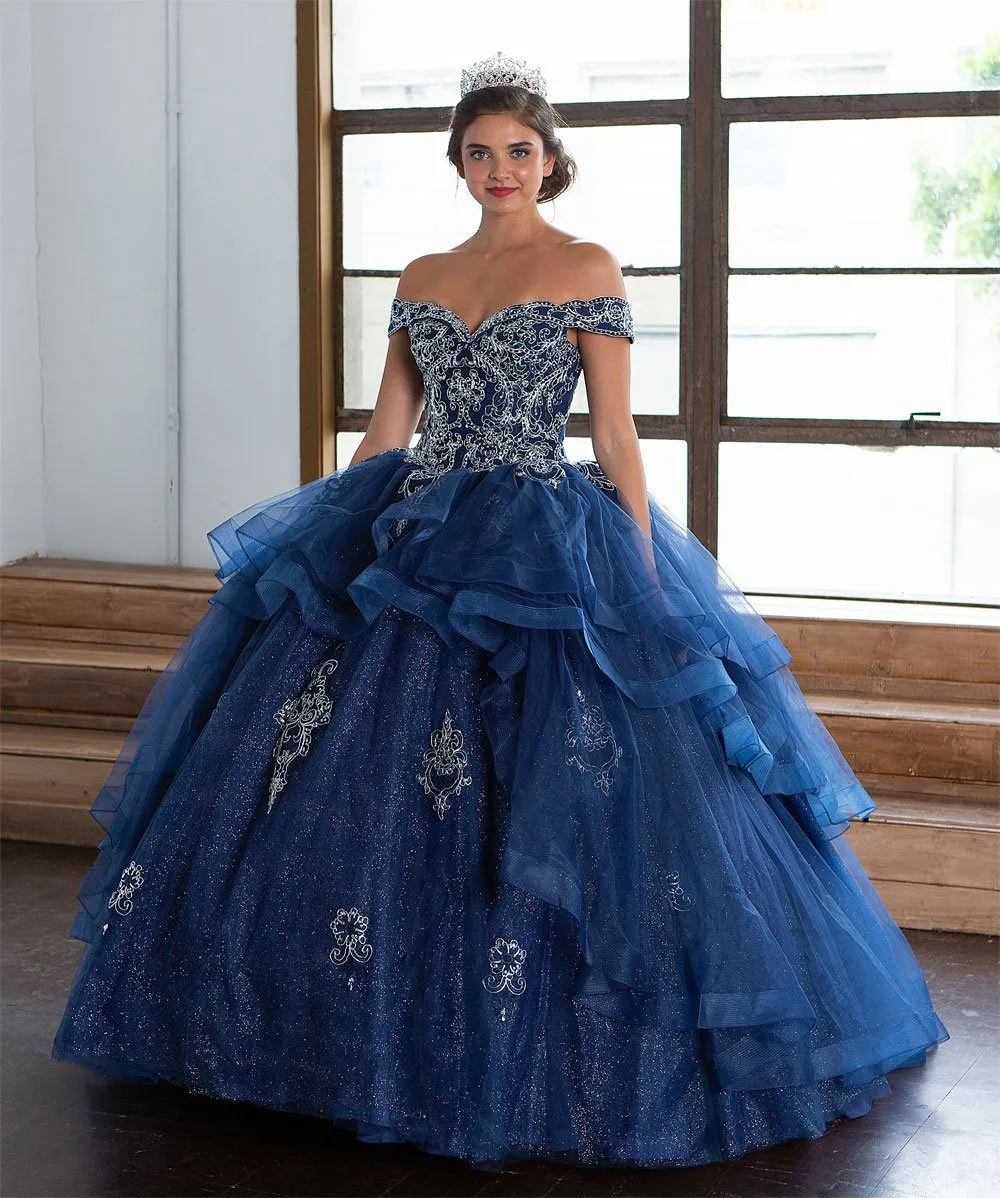 Layered Off Shoulder Quinceanera Dress by Calla KY018383