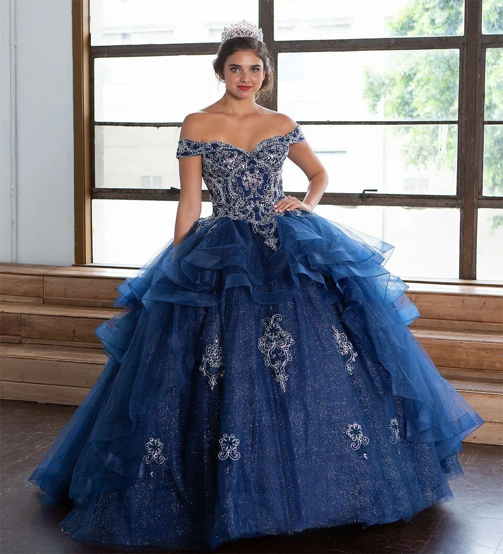 Layered Off Shoulder Quinceanera Dress by Calla KY018383