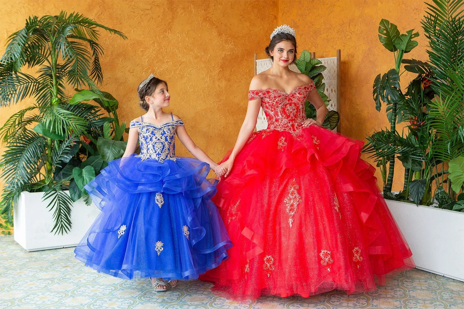 Layered Off Shoulder Quinceanera Dress by Calla KY018383