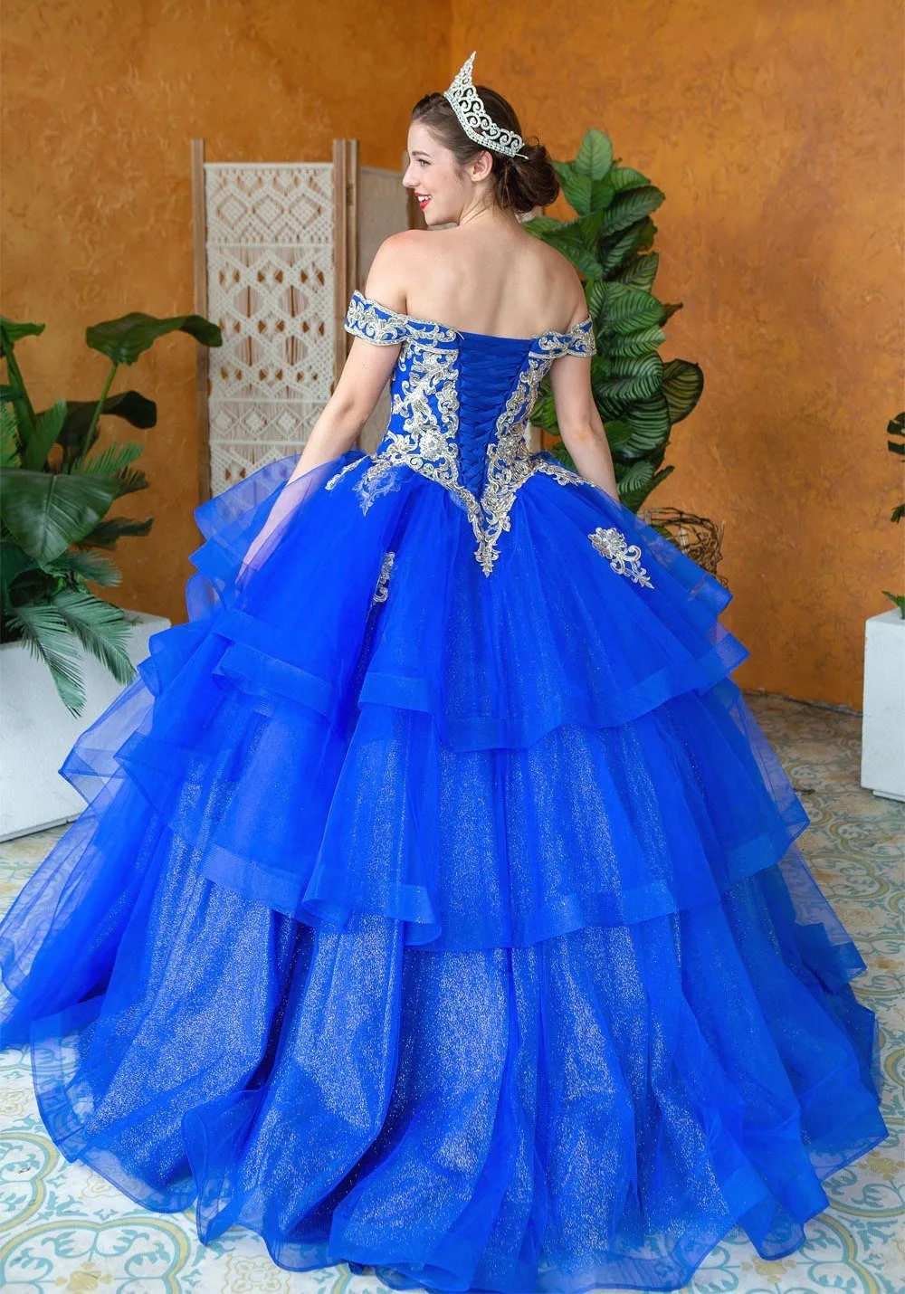 Layered Off Shoulder Quinceanera Dress by Calla KY018383