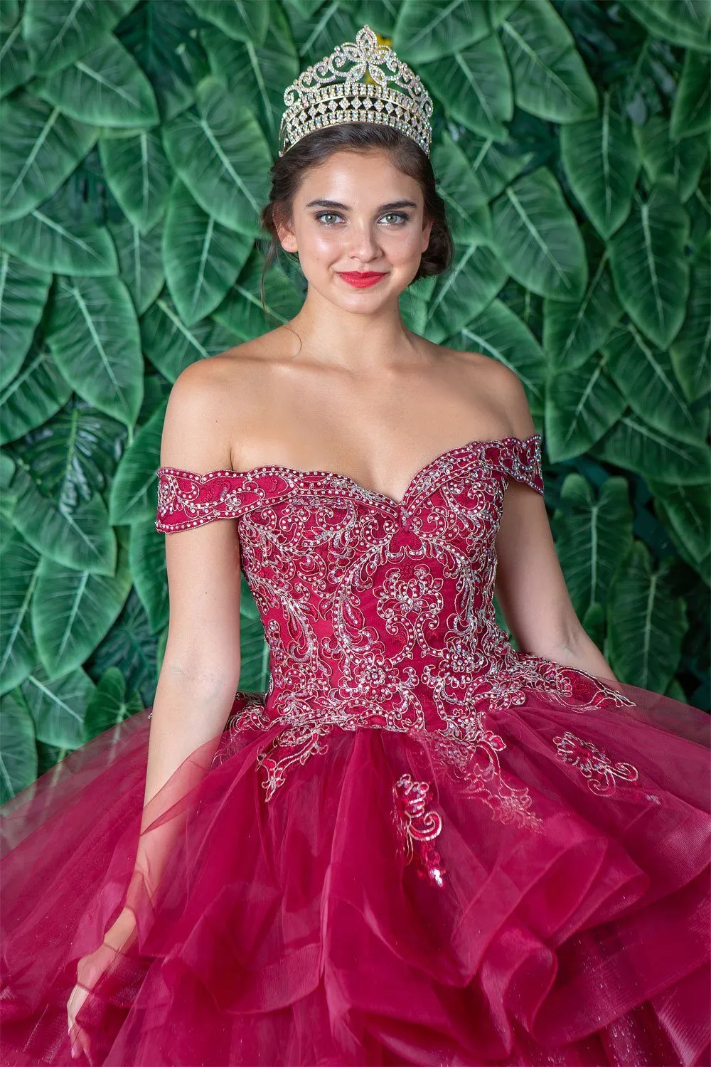 Layered Off Shoulder Quinceanera Dress by Calla KY018383