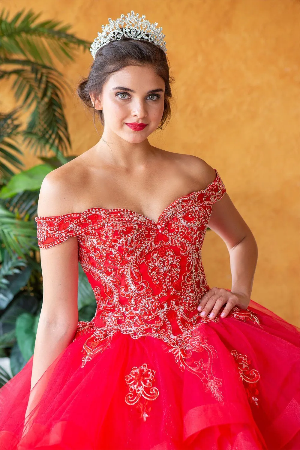 Layered Off Shoulder Quinceanera Dress by Calla KY018383