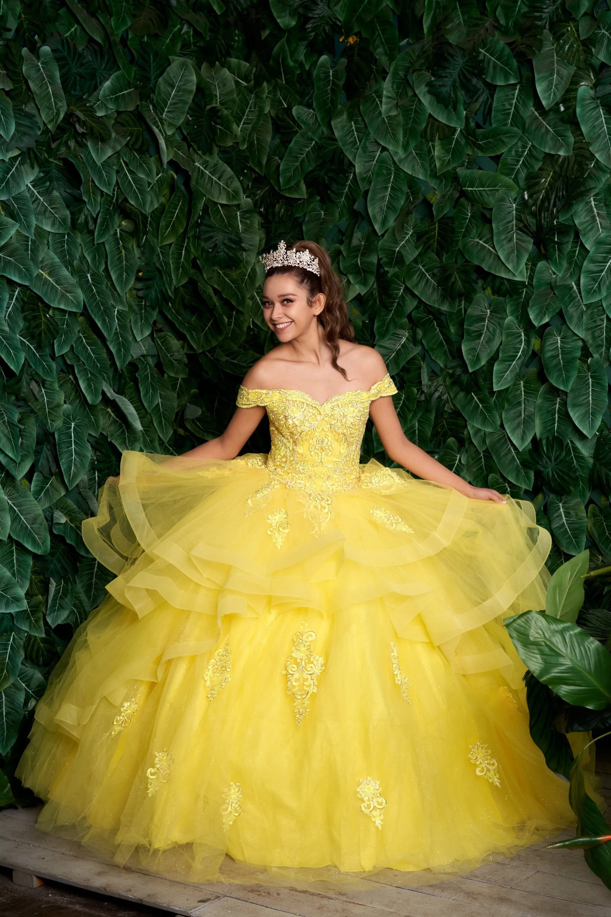 Layered Off Shoulder Quinceanera Dress by Calla KY018383