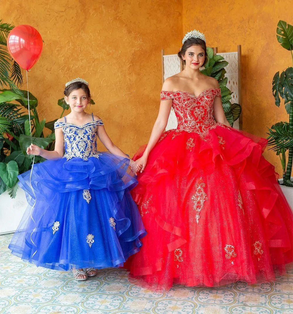 Layered Off Shoulder Quinceanera Dress by Calla KY018383