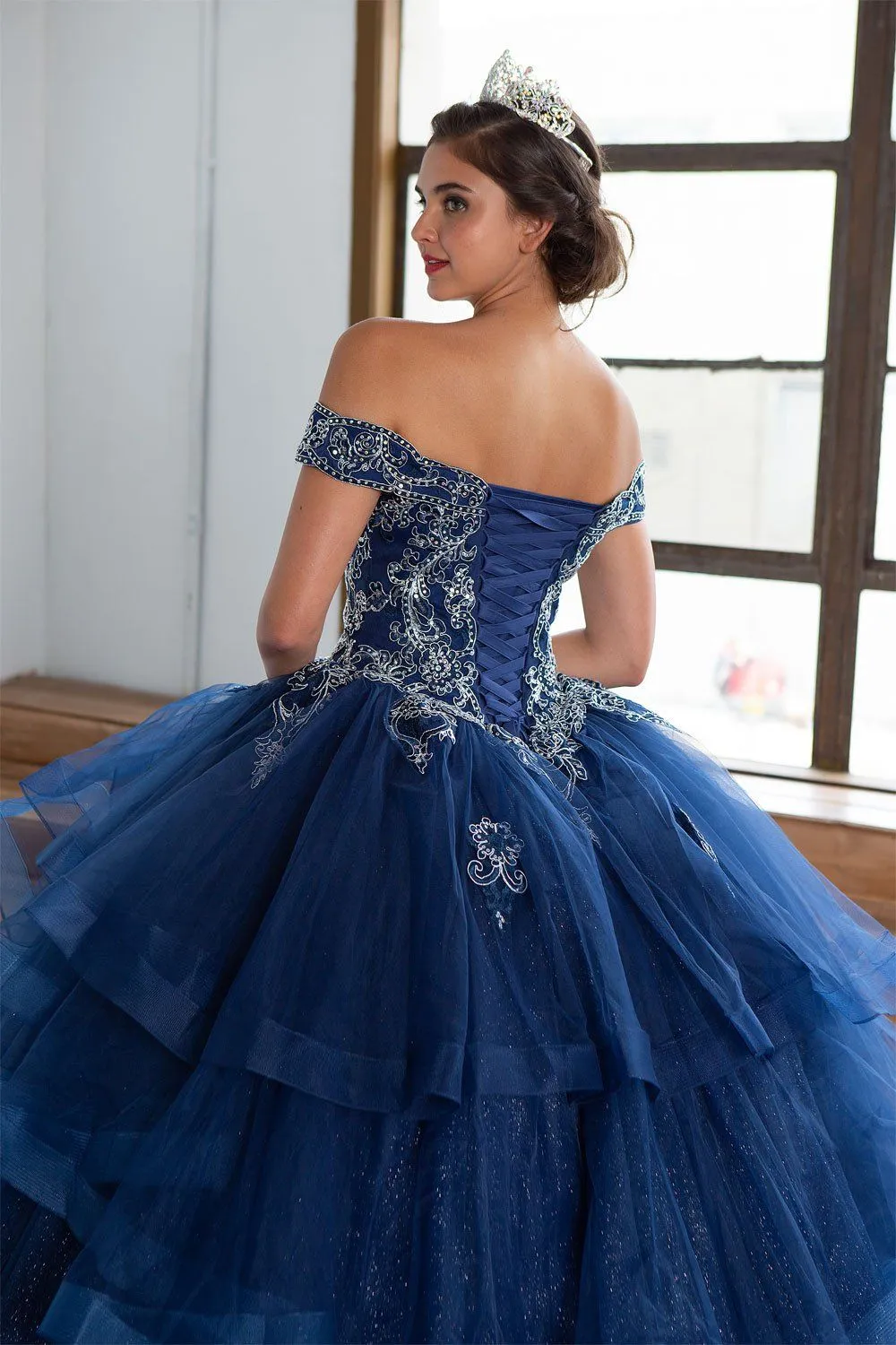 Layered Off Shoulder Quinceanera Dress by Calla KY018383