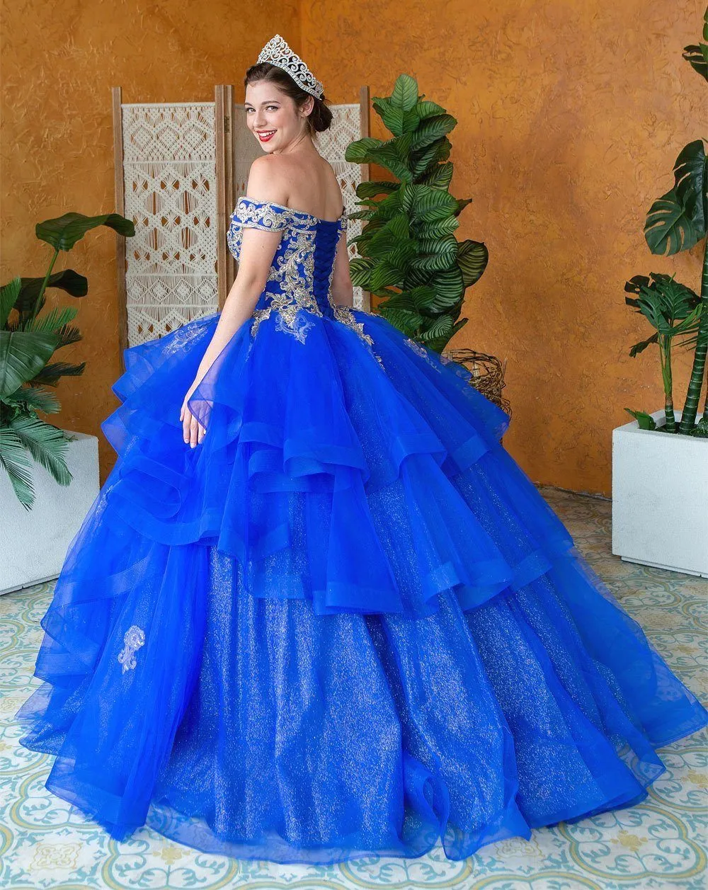 Layered Off Shoulder Quinceanera Dress by Calla KY018383