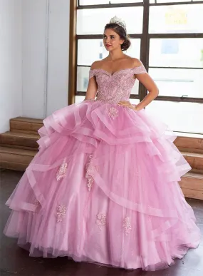 Layered Off Shoulder Quinceanera Dress by Calla KY018383