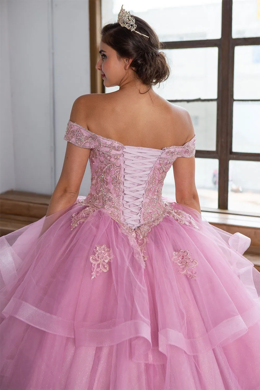 Layered Off Shoulder Quinceanera Dress by Calla KY018383