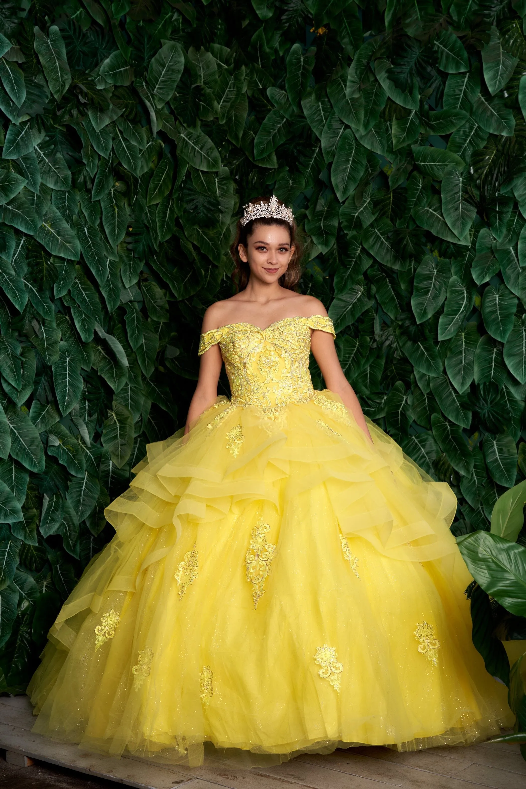 Layered Off Shoulder Quinceanera Dress by Calla KY018383