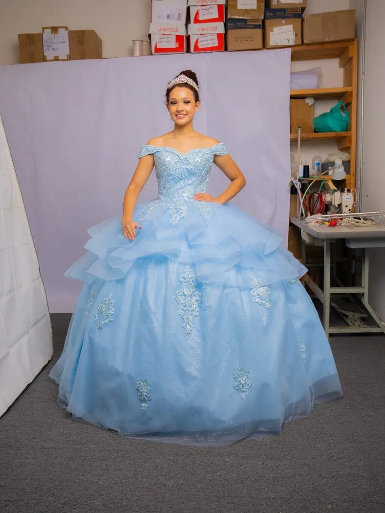 Layered Off Shoulder Quinceanera Dress by Calla KY018383