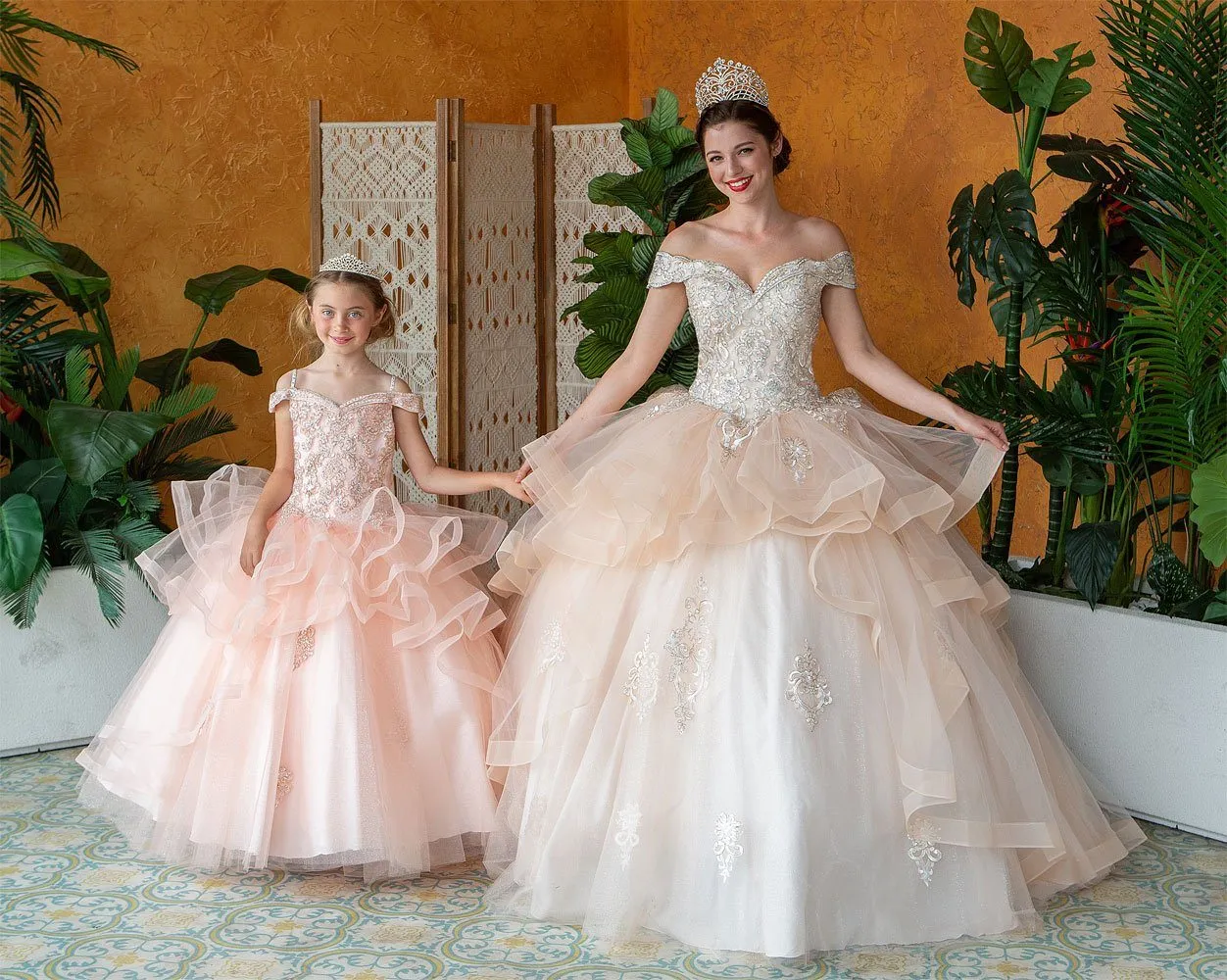 Layered Off Shoulder Quinceanera Dress by Calla KY018383