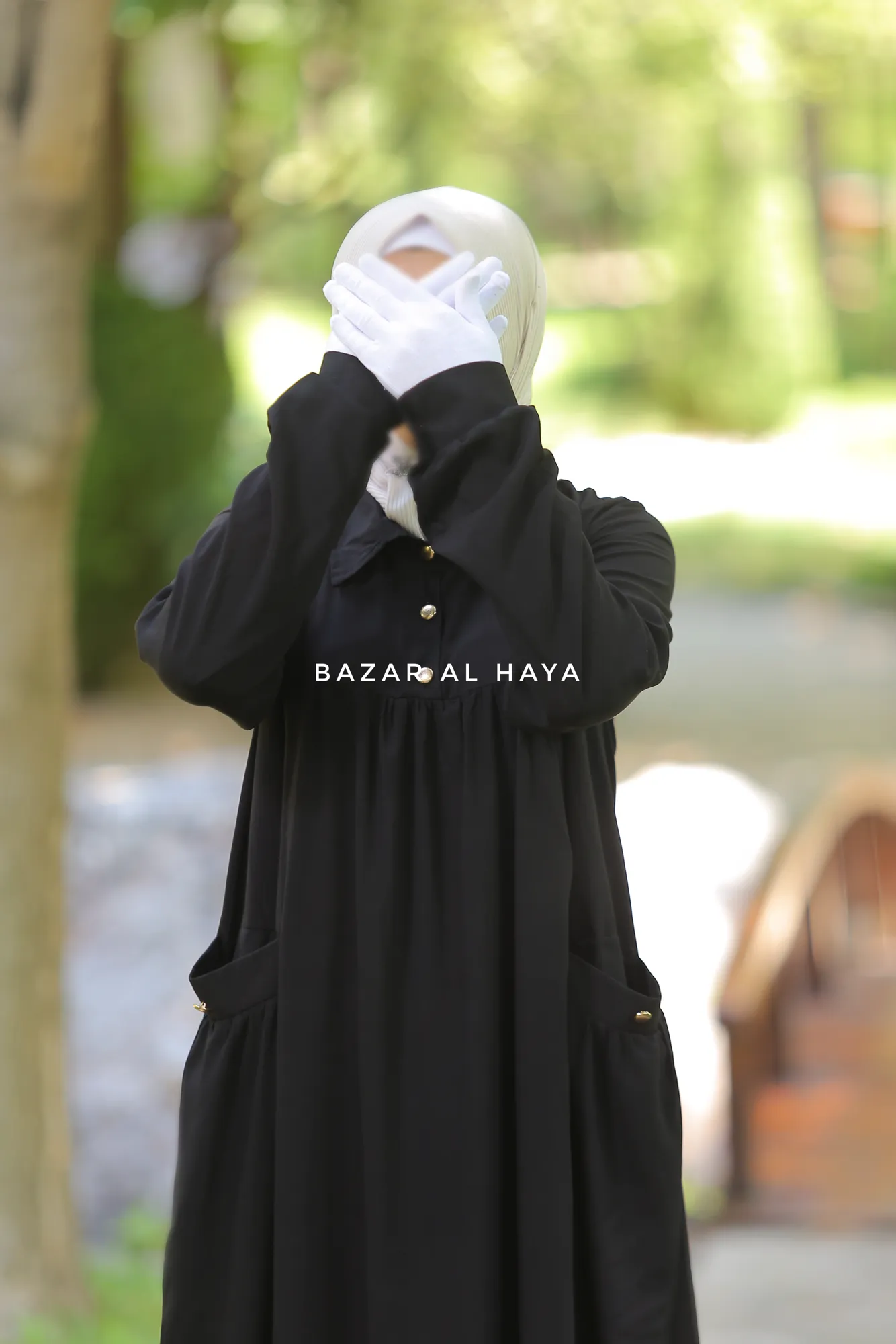 Layla Black Abaya Dress - 100% Cotton Summer Relaxed Fit Dress With Pockets