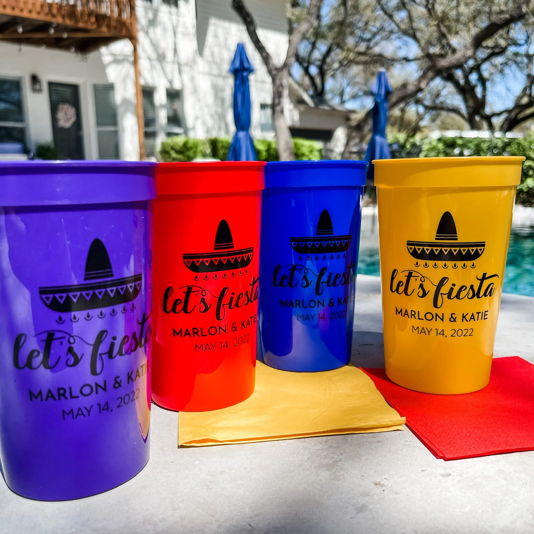 Let's Fiesta Wedding Stadium Cups