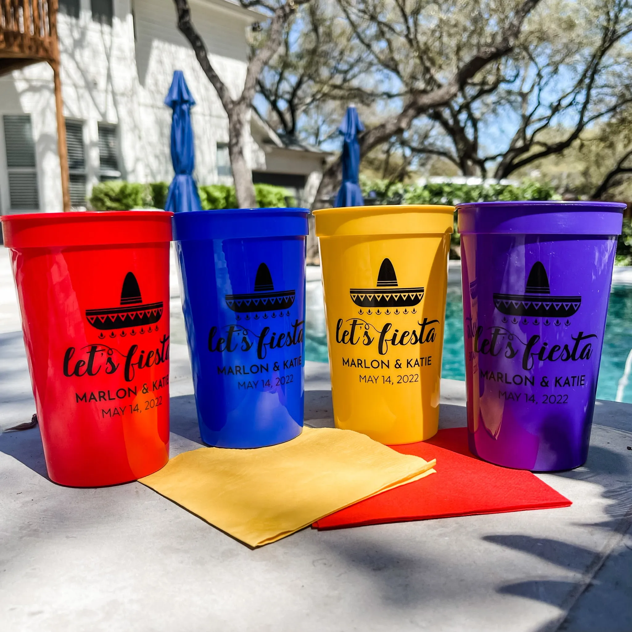 Let's Fiesta Wedding Stadium Cups