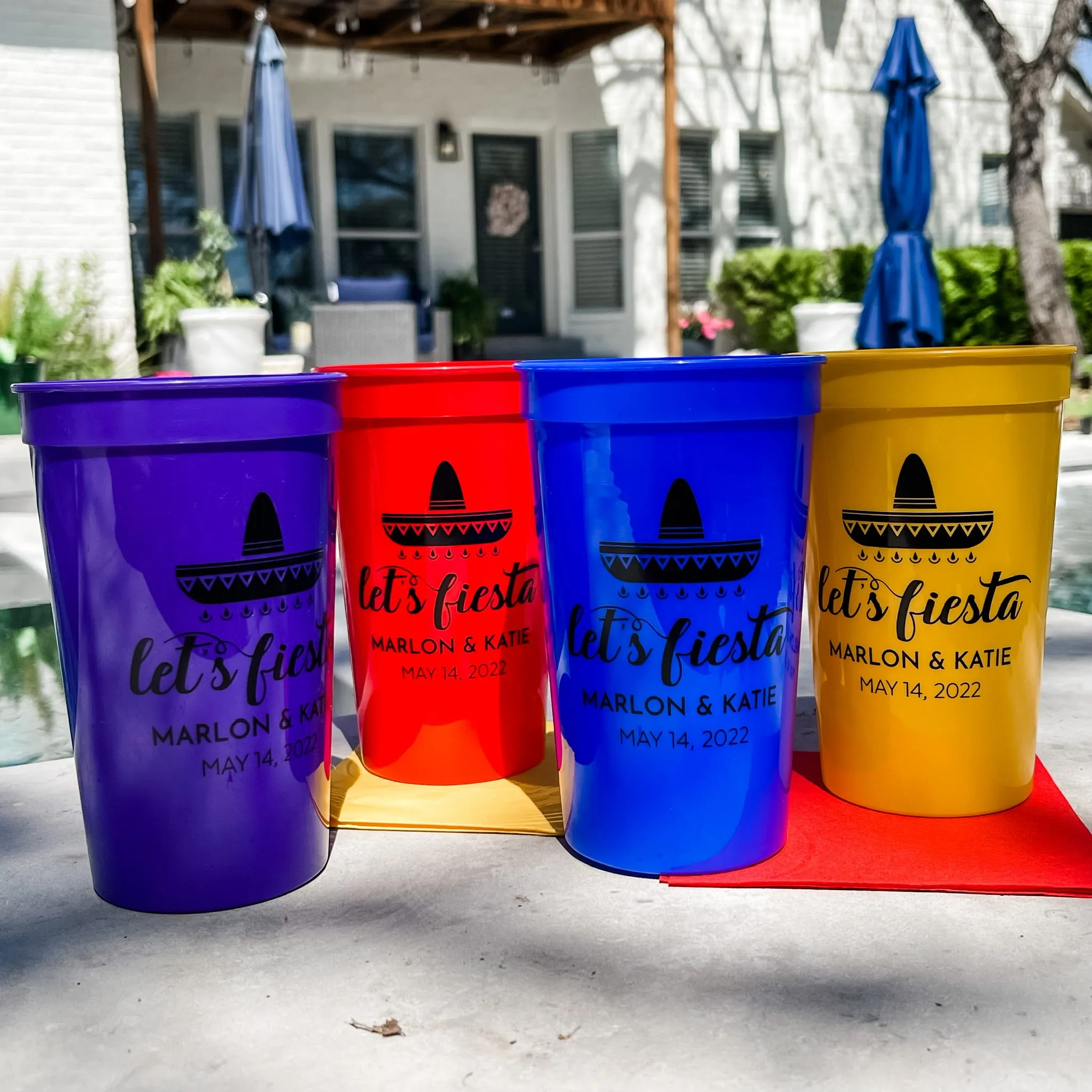 Let's Fiesta Wedding Stadium Cups