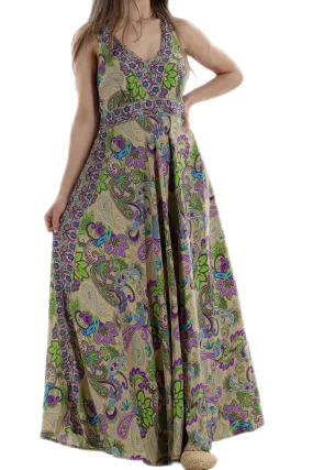 Long Flowy Floral "Ariana" 2024 Ver. Maxi Dress in Green