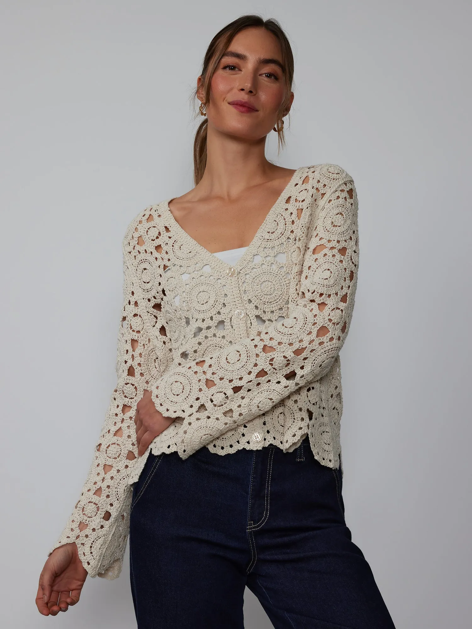 Long Sleeve Crochet Cardigan