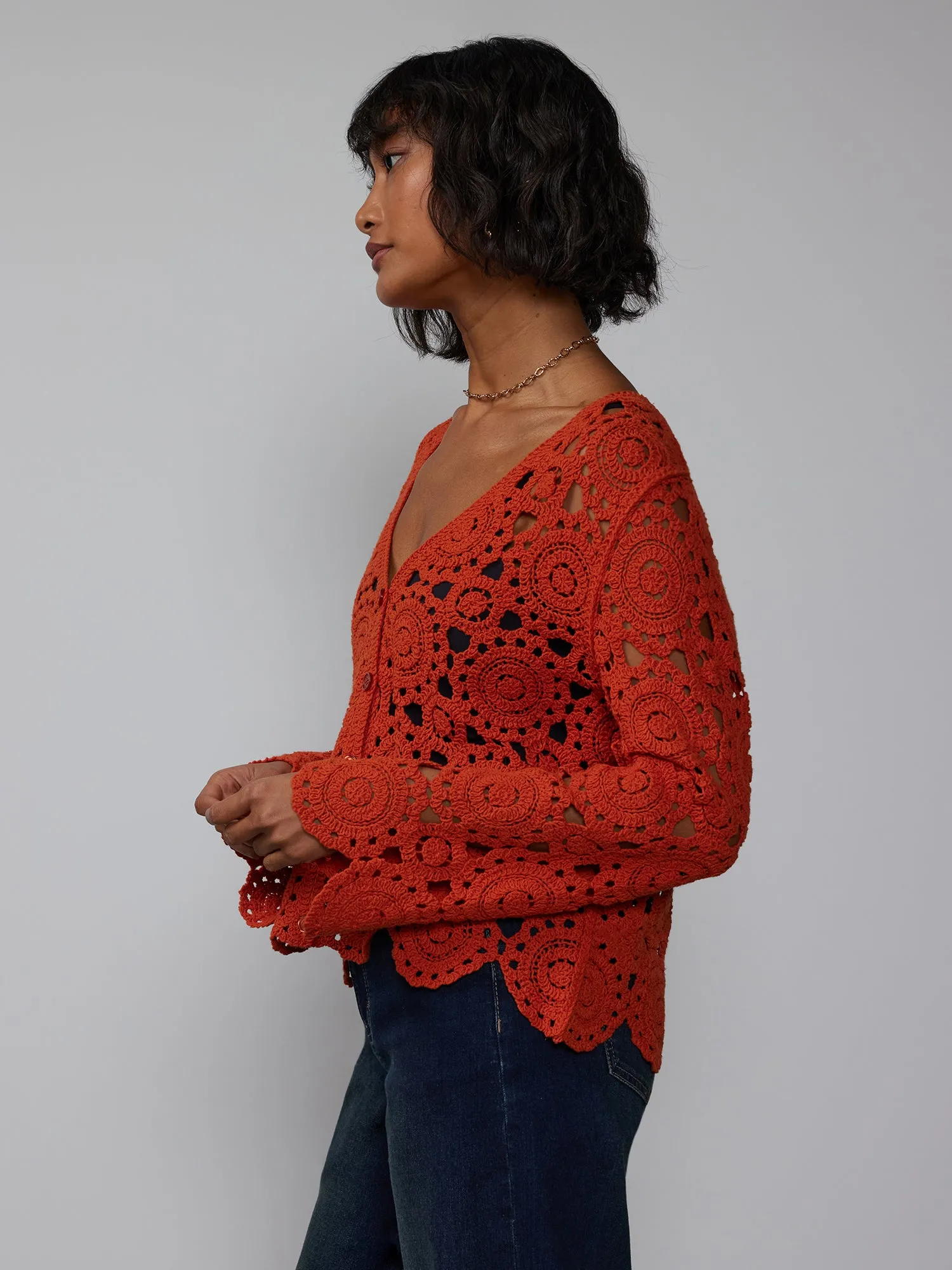 Long Sleeve Crochet Cardigan