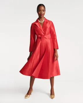 Lucille Dupioni Wrap Dress Red