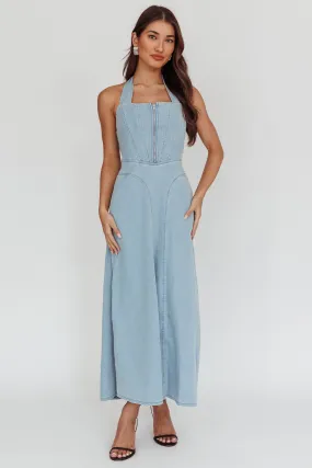 Lumi A-Line Maxi Dress Light Denim Blue