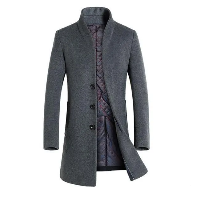 Luxury Slim Fit Thick Woollen Long Coat