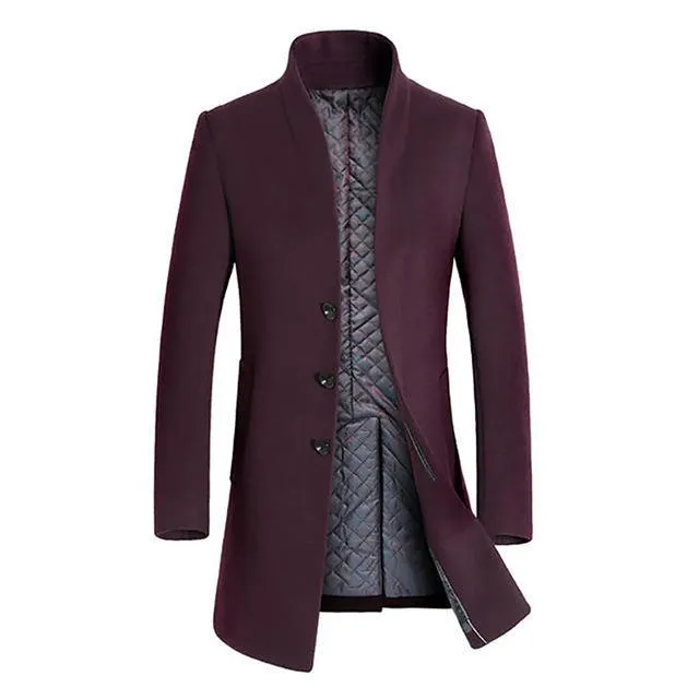 Luxury Slim Fit Thick Woollen Long Coat