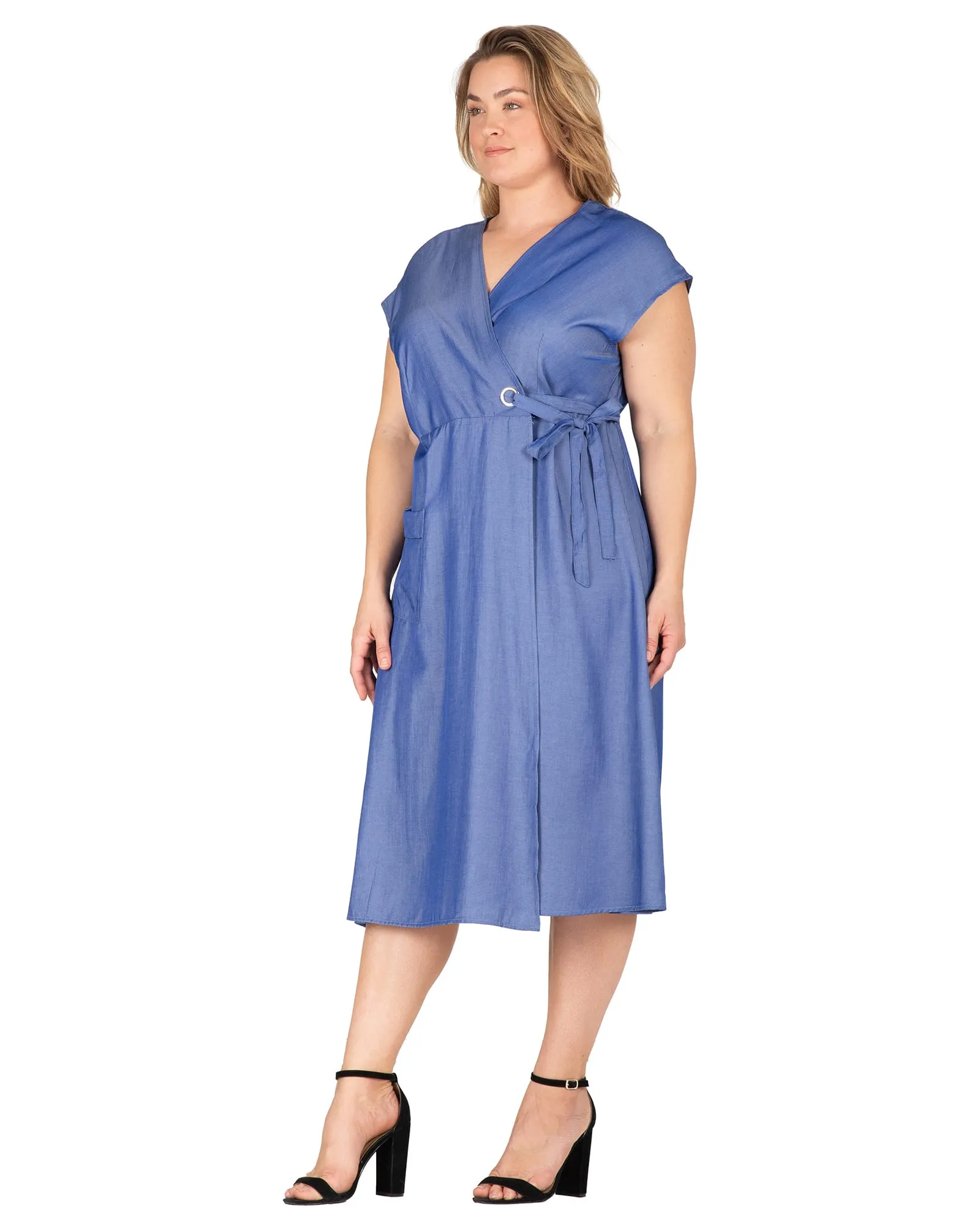 Lydia Kimono Midi Wrap Dress | Indigo