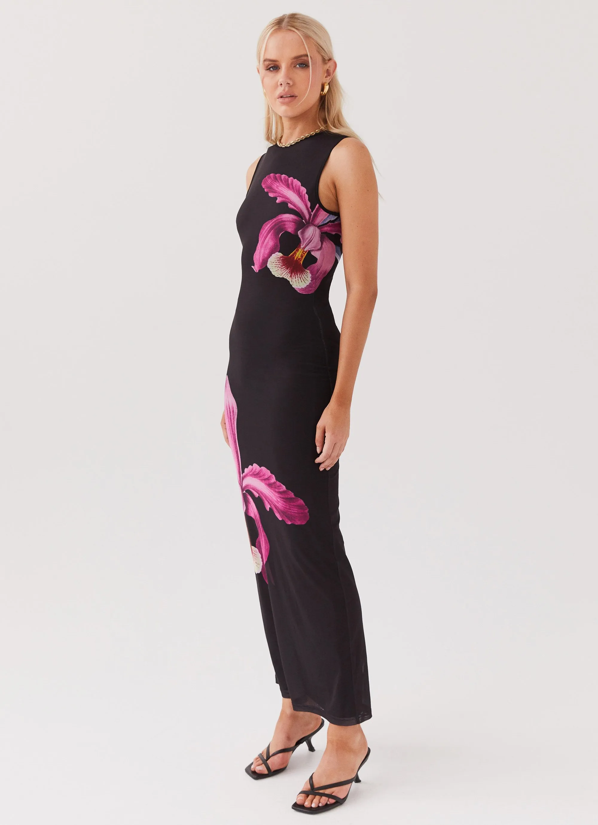 Main Moment Mesh Maxi Dress - Cosmo Floral