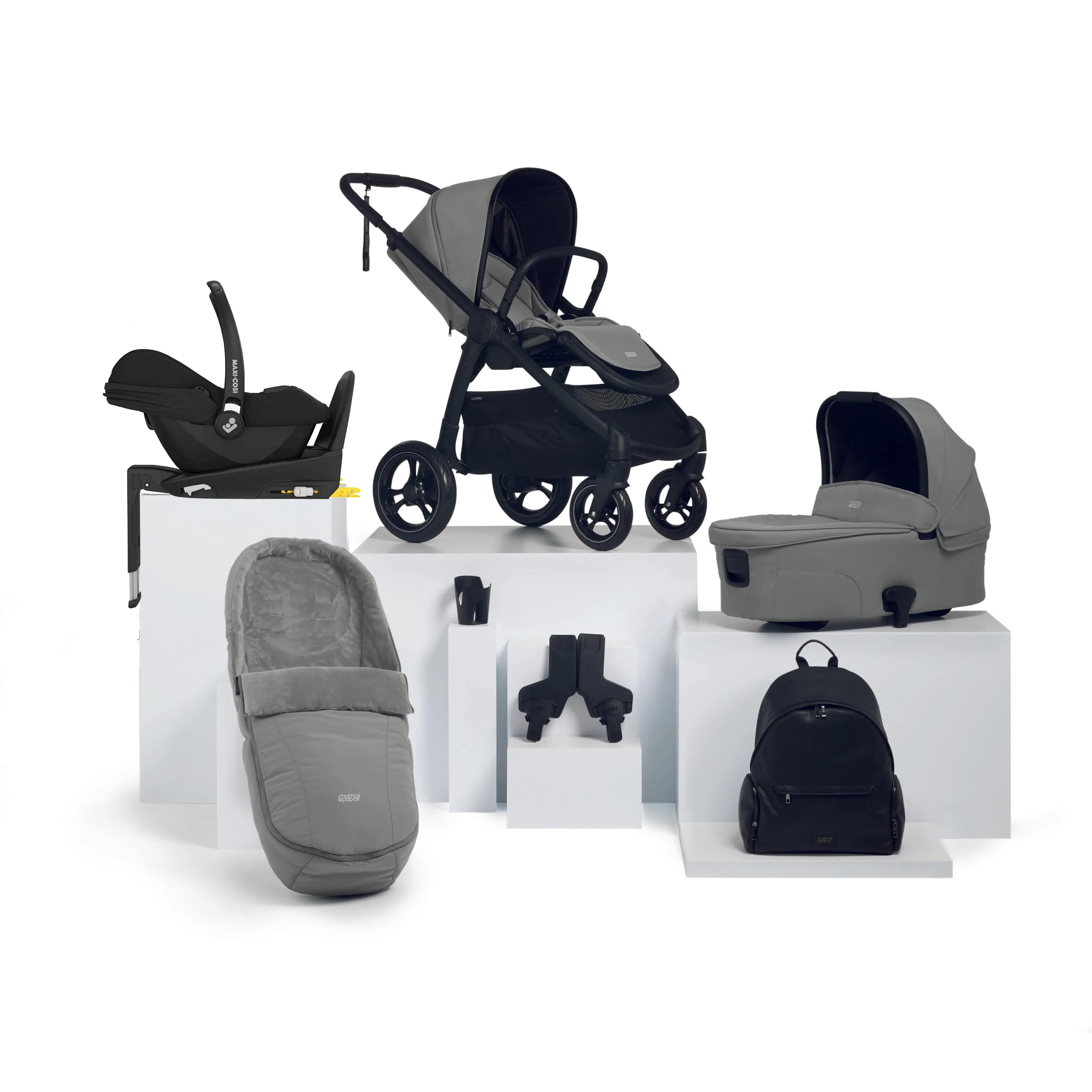 Mamas & Papas Ocarro Complete 8-Piece Maxi Cosi Bundle in Flint Grey