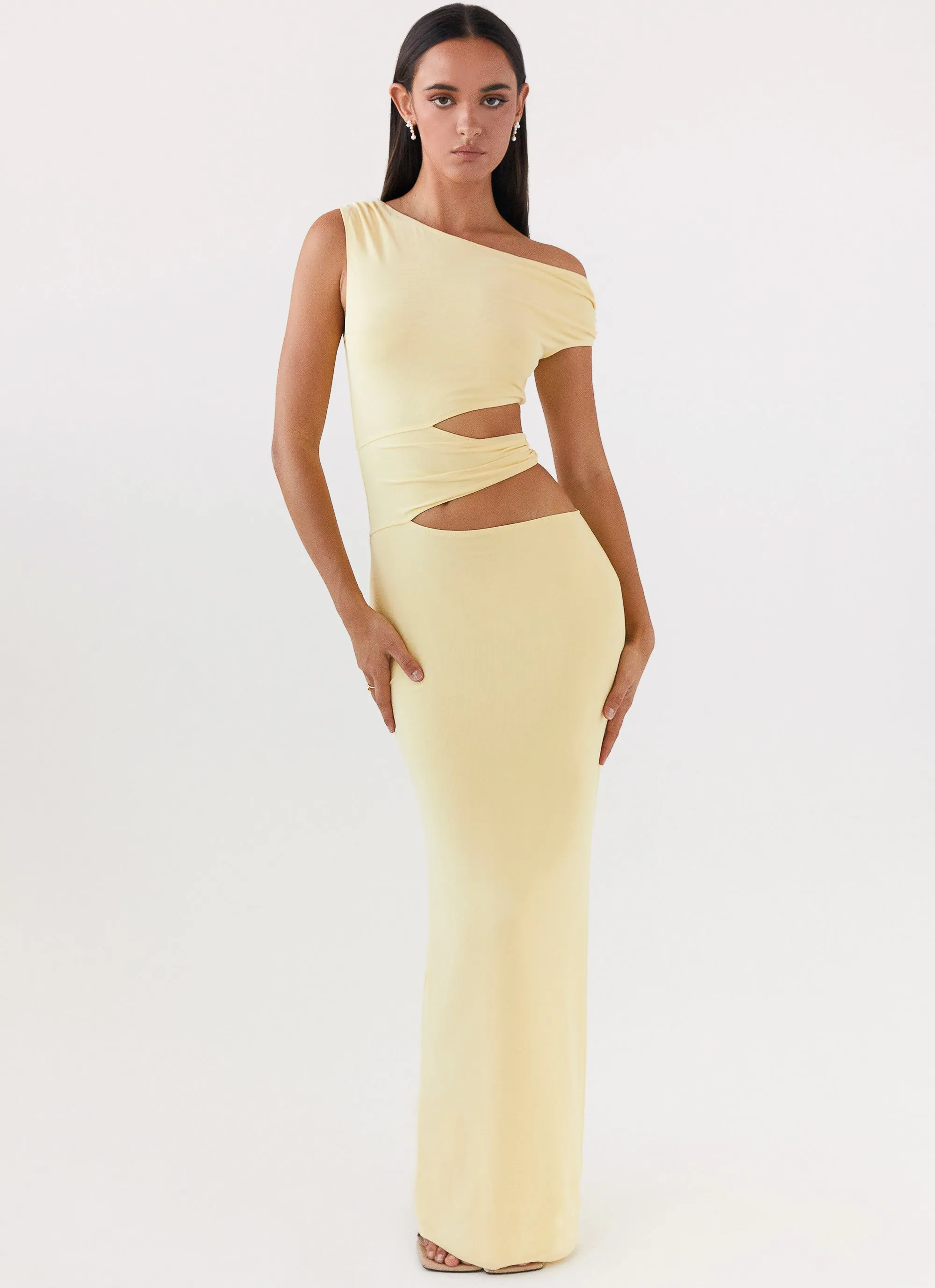 Margot One Shoulder Maxi Dress - Yellow