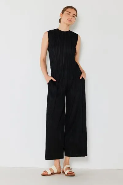 Marina West Swim Pleated Wide-Leg Pants with Side Pleat Detail