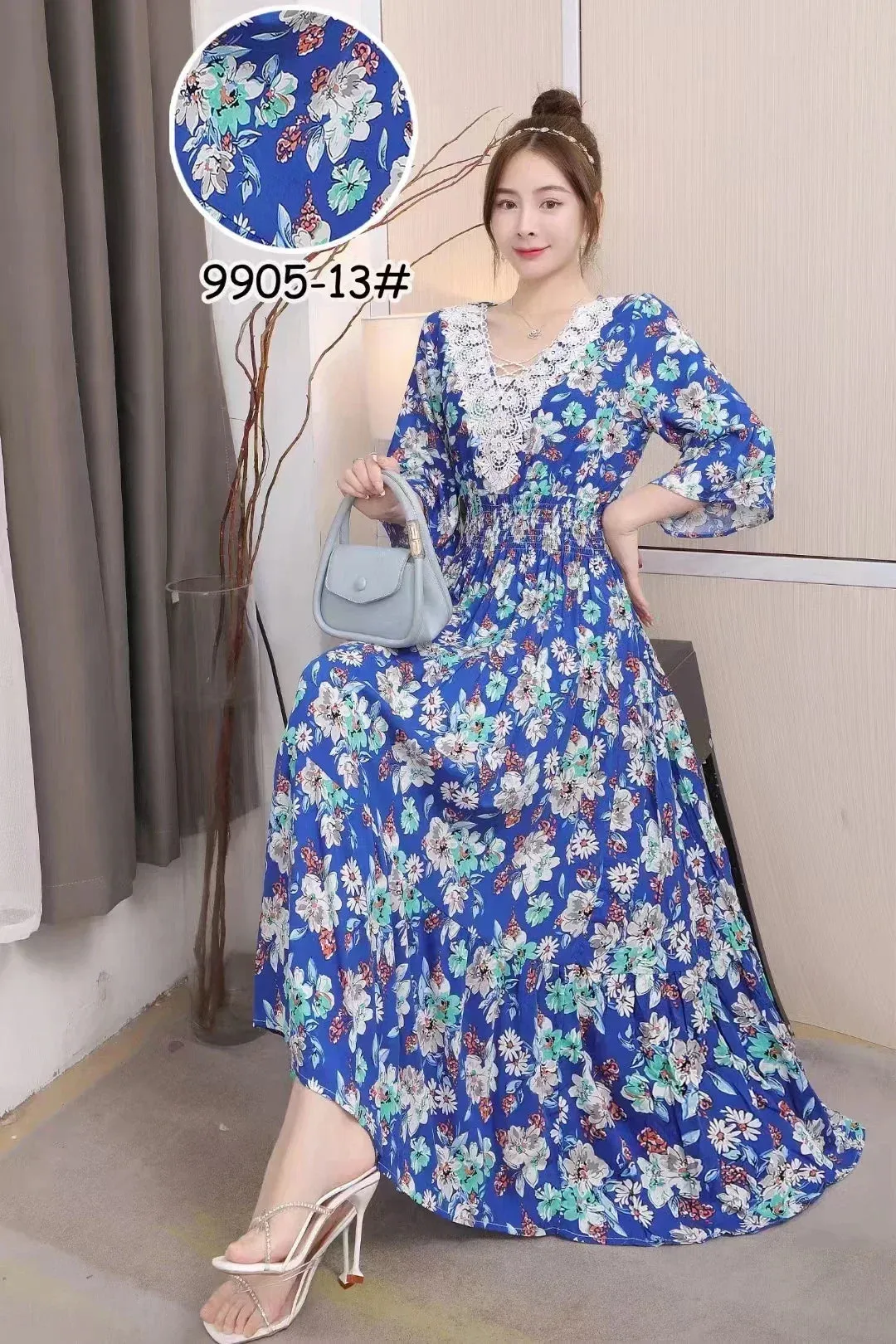 Maxi Long Lace Dress Women Summer Indian Clothes Vestidos Para Mujer Robe Bohemian Cotton Floral Beach Korean Style Casual