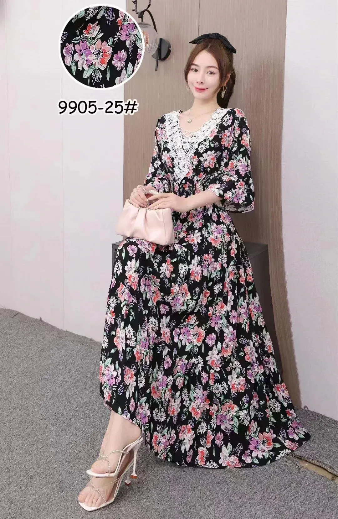 Maxi Long Lace Dress Women Summer Indian Clothes Vestidos Para Mujer Robe Bohemian Cotton Floral Beach Korean Style Casual