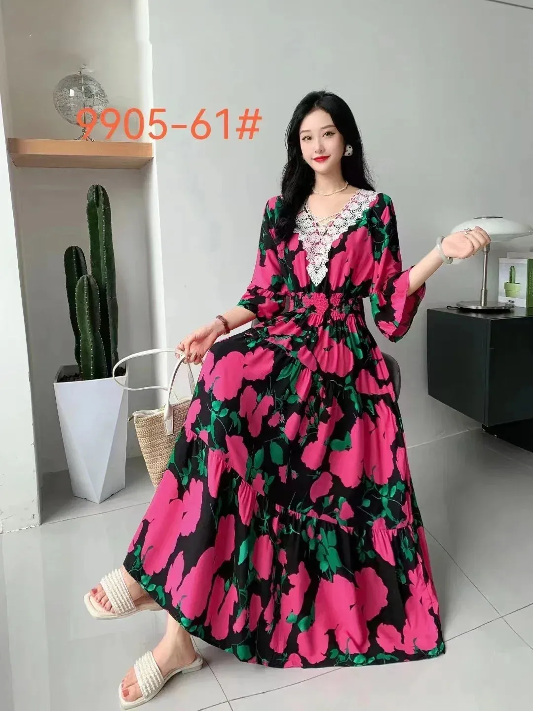 Maxi Long Lace Dress Women Summer Indian Clothes Vestidos Para Mujer Robe Bohemian Cotton Floral Beach Korean Style Casual