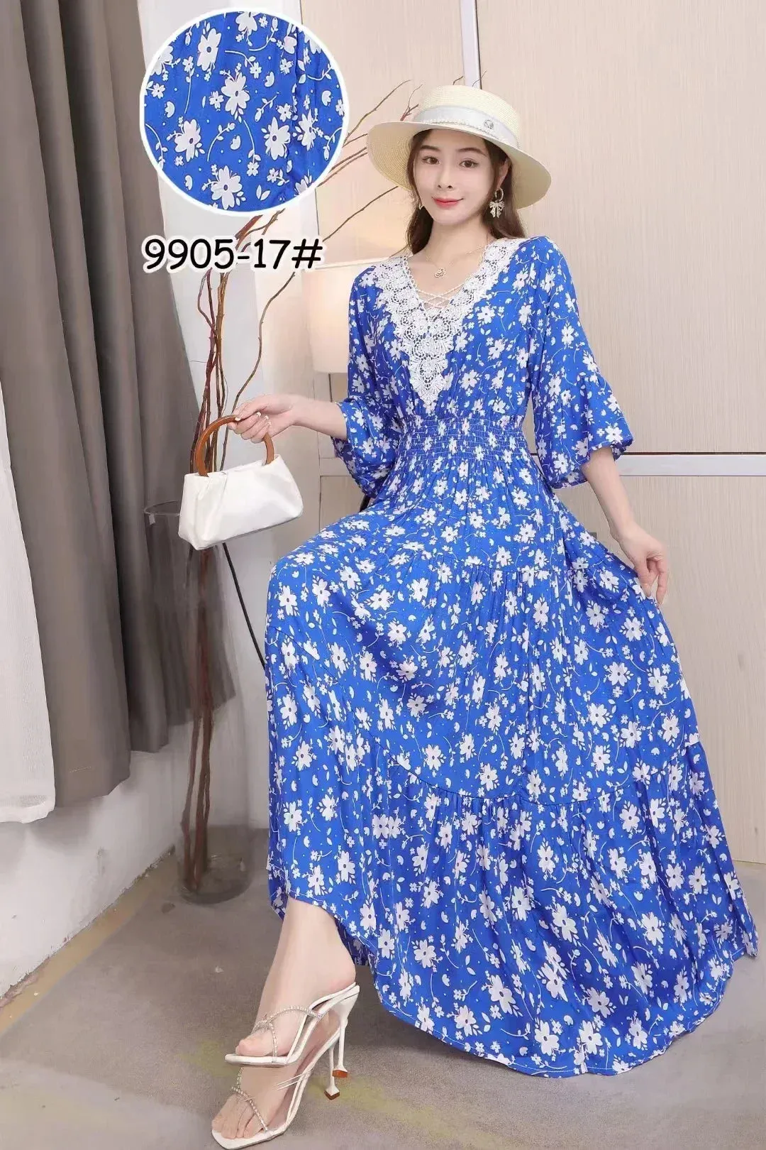 Maxi Long Lace Dress Women Summer Indian Clothes Vestidos Para Mujer Robe Bohemian Cotton Floral Beach Korean Style Casual