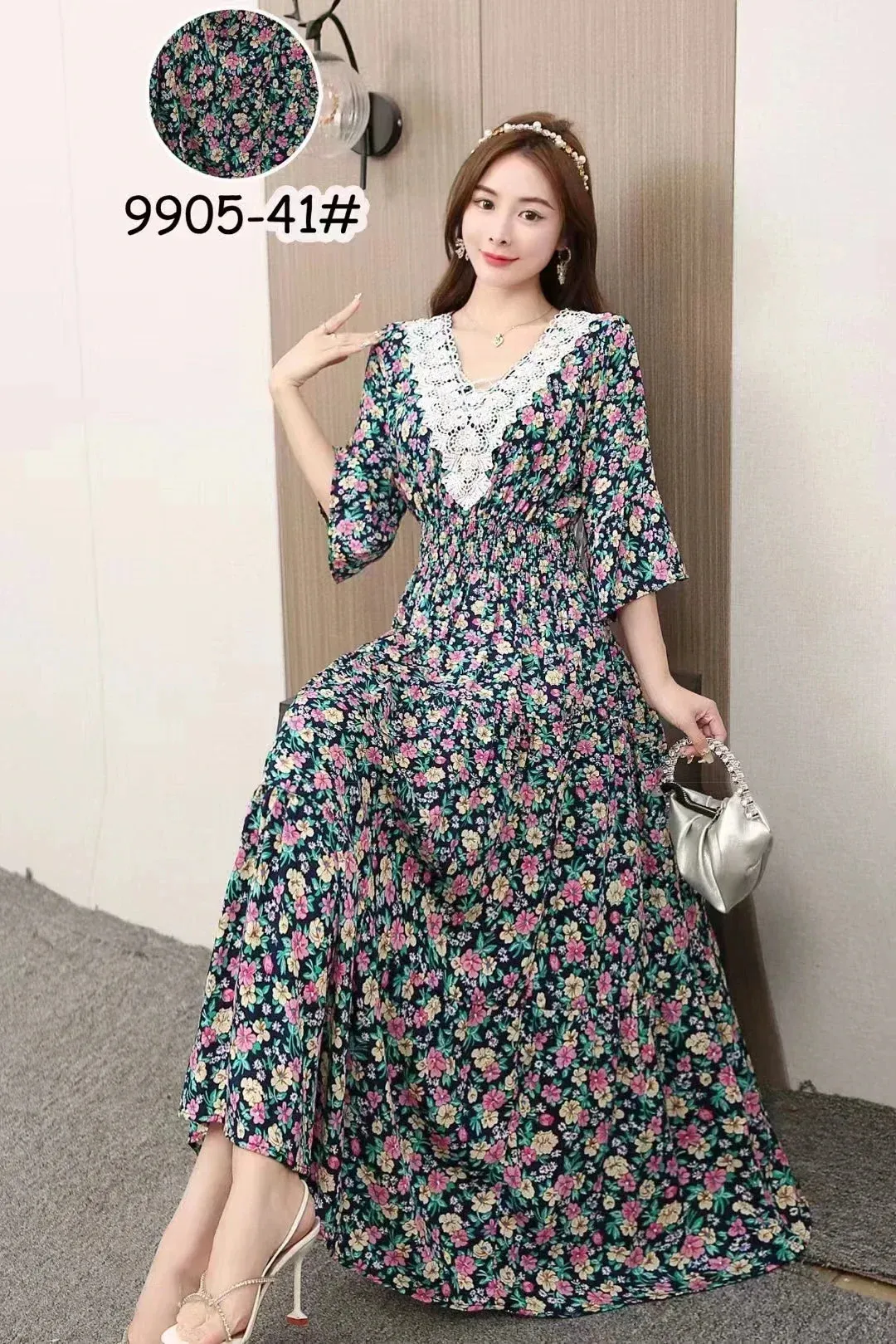 Maxi Long Lace Dress Women Summer Indian Clothes Vestidos Para Mujer Robe Bohemian Cotton Floral Beach Korean Style Casual