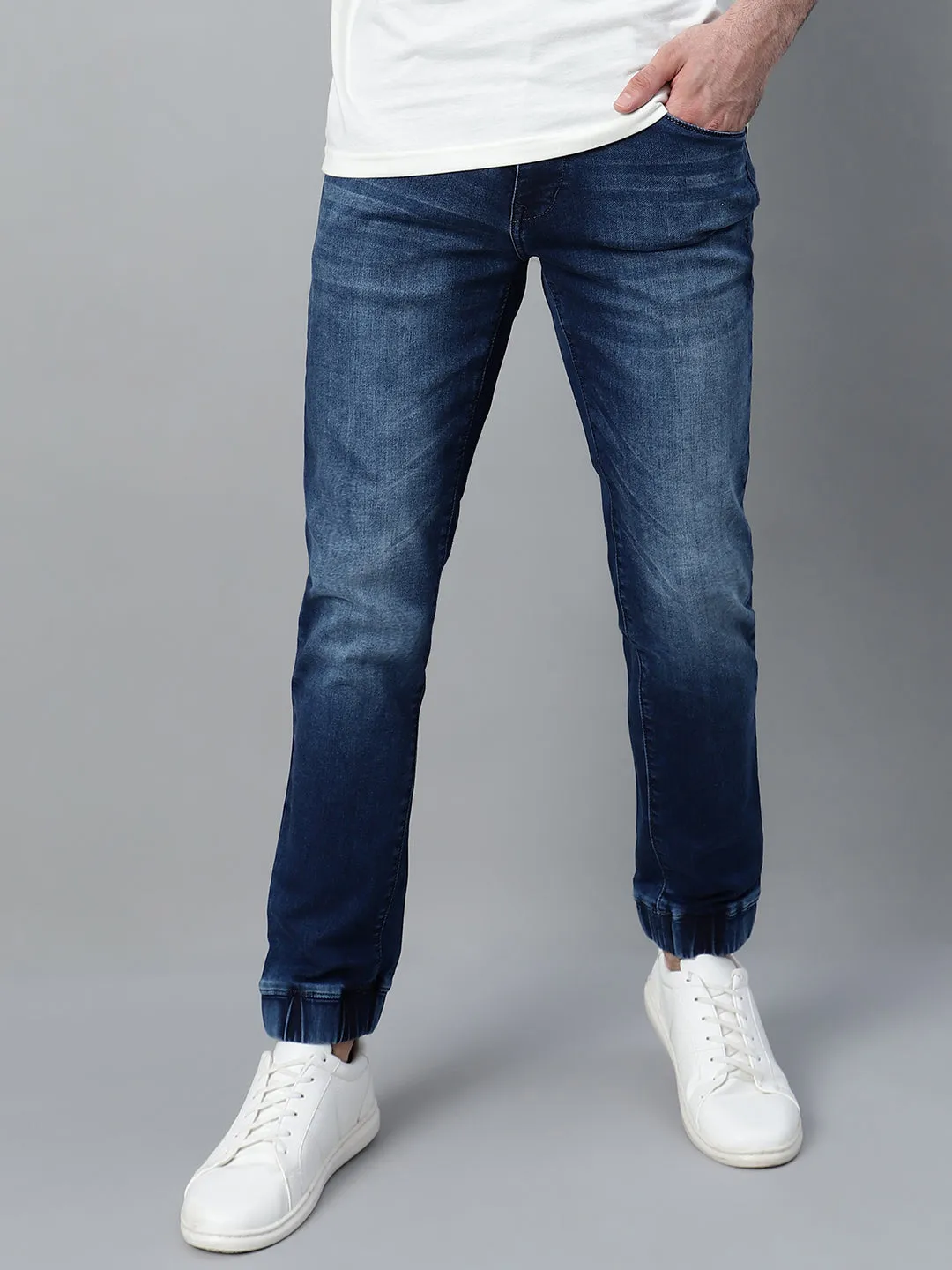 Men's Blue Solid Casual Jogger