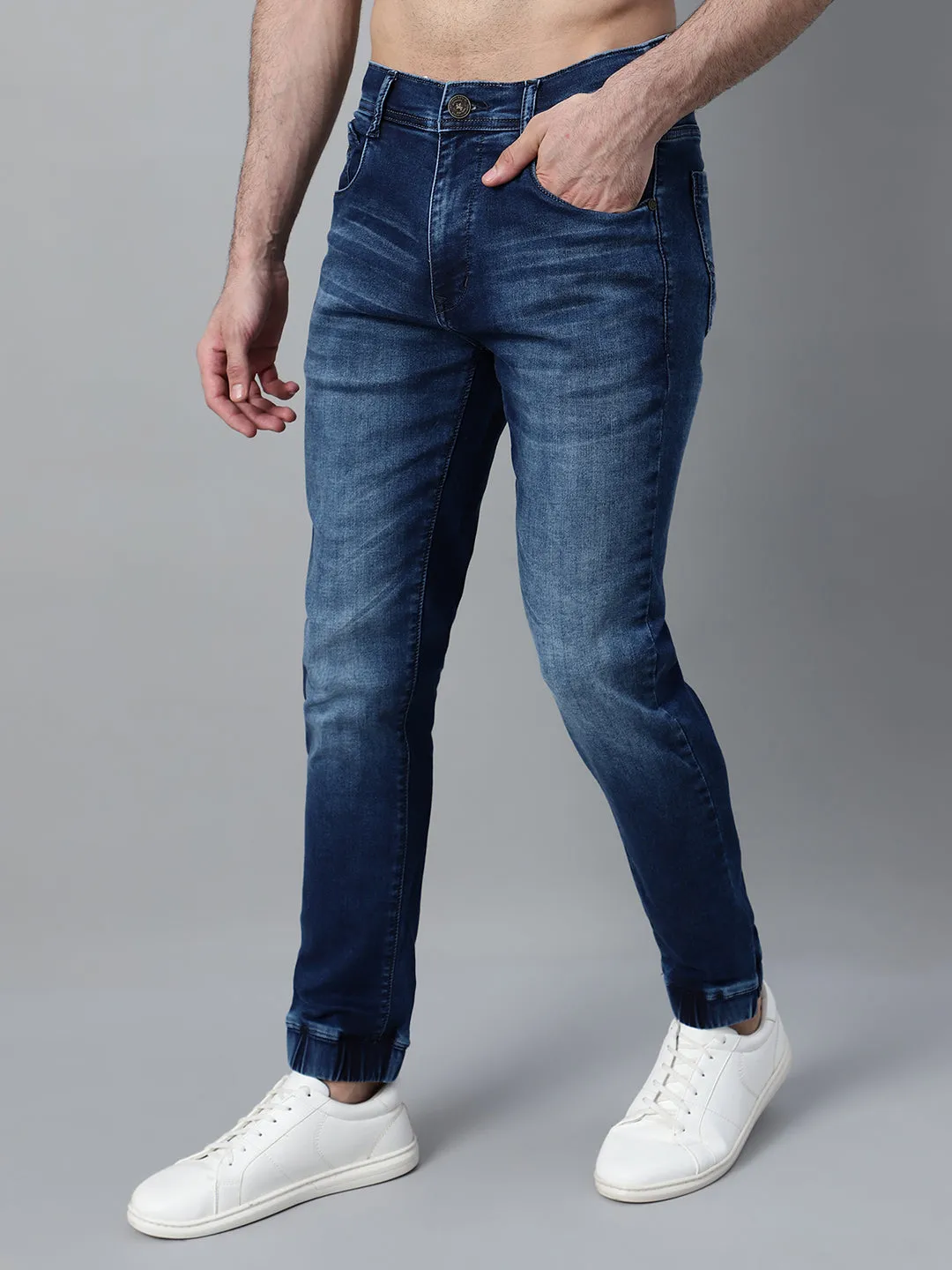 Men's Blue Solid Casual Jogger