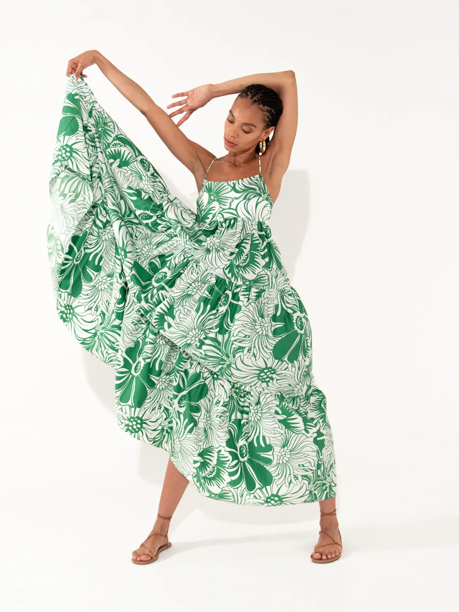 Merle Cotton Maxi Dress - Calypso Green