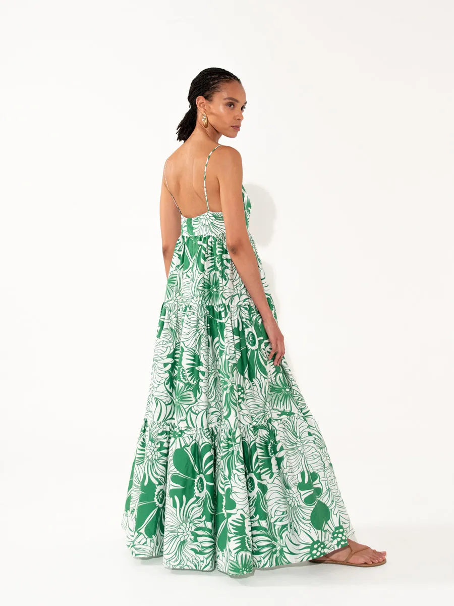 Merle Cotton Maxi Dress - Calypso Green