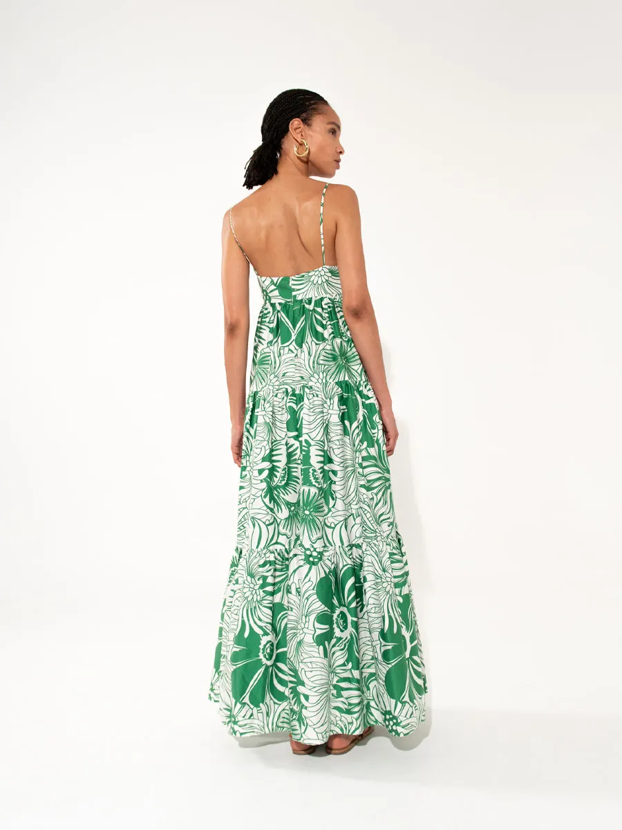 Merle Cotton Maxi Dress - Calypso Green