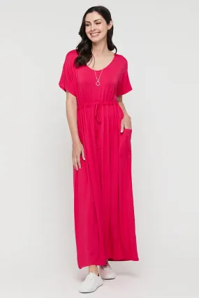 Mila Maxi Maternity Dress - Magenta