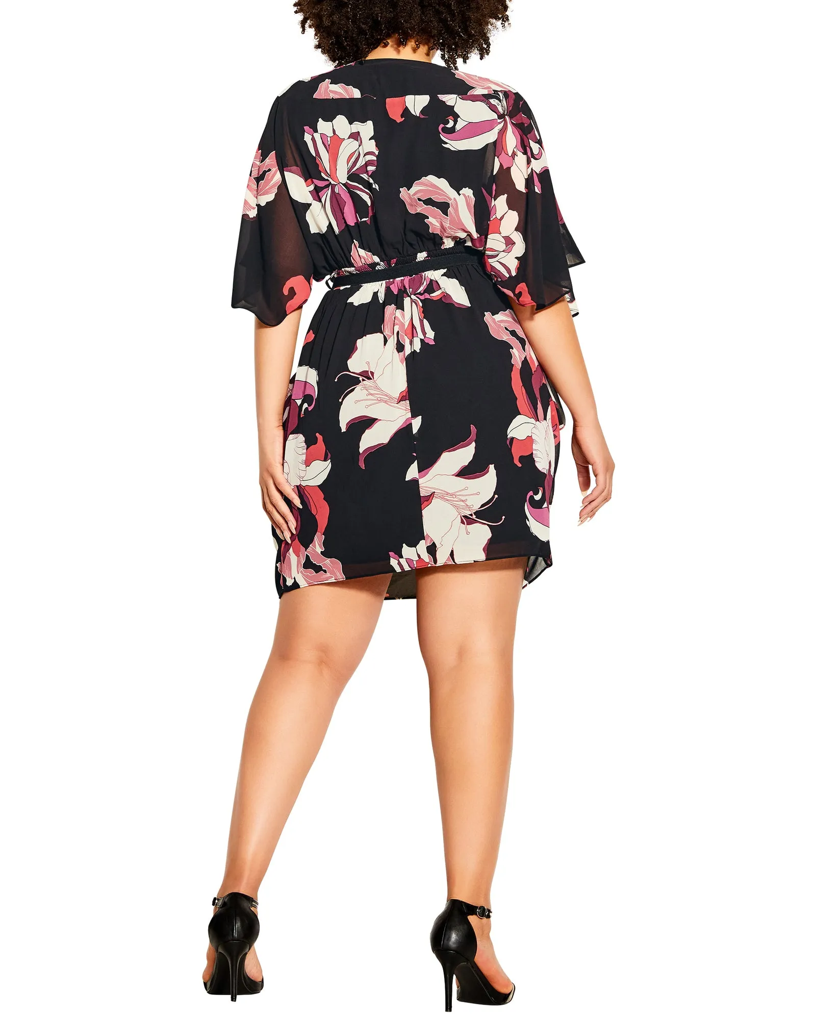 Mona Floral Dress | Black / Magenta