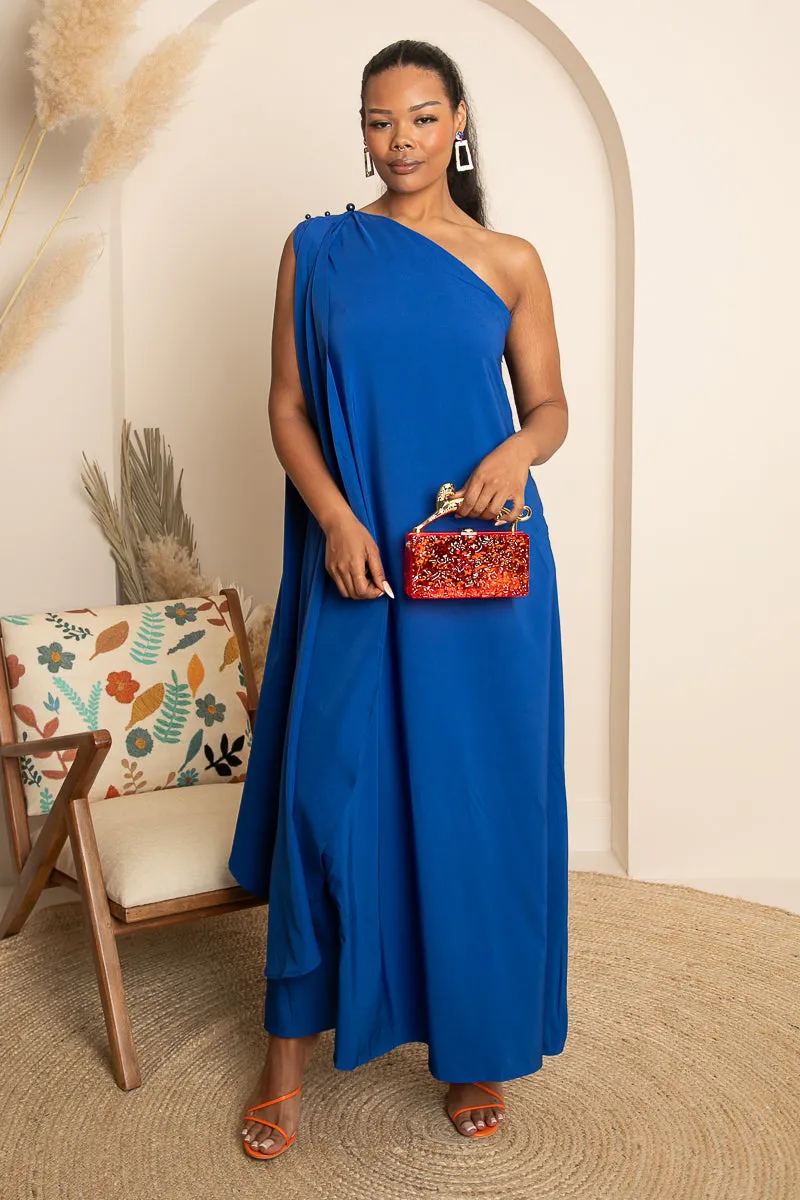 MONA ONE SHOULDER MAXI DRESS